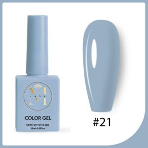 Vernis Semi-Permanent Ongles #21 Bleu Gris 15ml – Couleur et Tenue Professionnelle