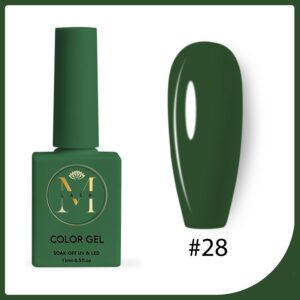 Vernis Semi-Permanent Ongles #28 Vert foncé 15ml – Couleur et Tenue Professionnelle