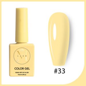 Vernis Semi-Permanent Ongles #33 Jaune Pastel 15ml – Couleur et Tenue Professionnelle