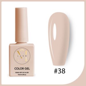 Vernis Semi-Permanent Ongles #38 Nude Crème 15ml – Couleur et Tenue Professionnelle