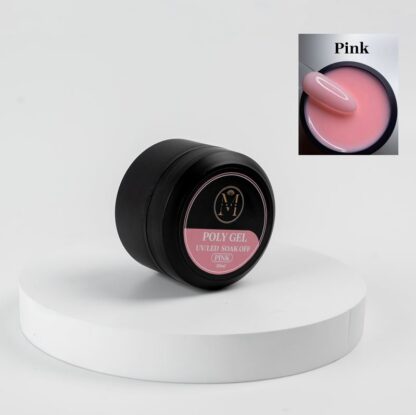 WOO003220þPoly Gel UV LED 50ml –ROSE-Extension Ongles Rapide Professionnel Haute Résistance