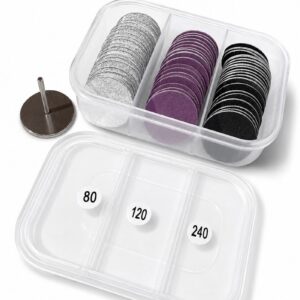 WOO003235þDisques Abrasifs Grain 80/120/240 avec Support Métal – Lime Gel UV, Acrygel et Résine